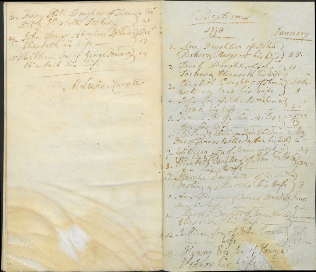 William Lock Christening Record